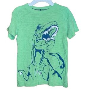 •CARTERS•GREEN/BLUE/WHITE DINOSAUR T-SHIRT SIZE 7